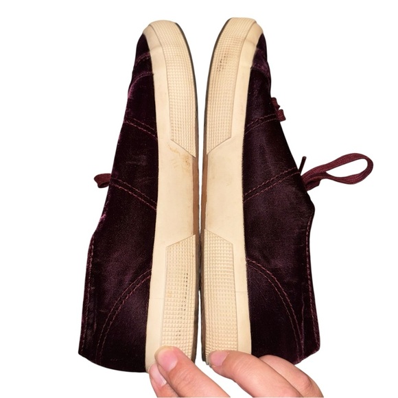 SUPERGA 2750 Velvet Sneakers in Bordeaux Shoes Size 9 - Picture 10 of 16